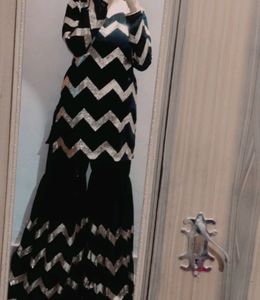 Brand New BLACK Sequence Sharara  With Dupatta