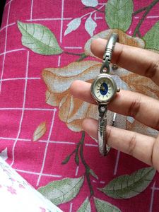 Vintage Silver Tone Bangle Watch