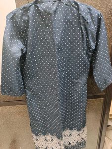 Polka Dot denim Kurta
