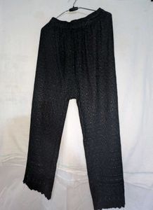 Black Patterned Wide Leg Plazzo