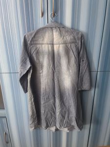 Bare Denim Shirt Dress-XL