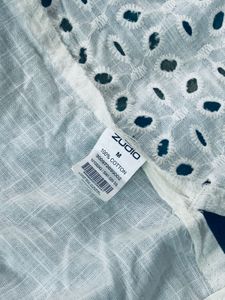 Zucci White Eyelet Short Sleeve Shirt