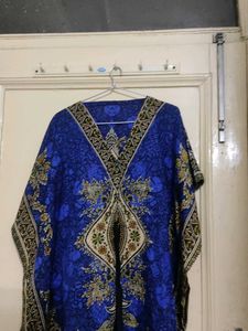 Y2K Blue Patterned Caftan Top/ Dress
