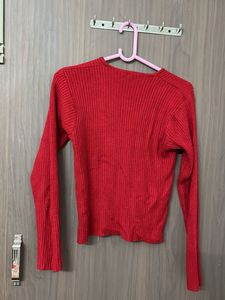 comfy warm woollen Red Knit Top for M &amp;L