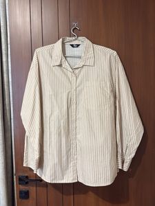 Stripe Beige Shirt - Loose Fit