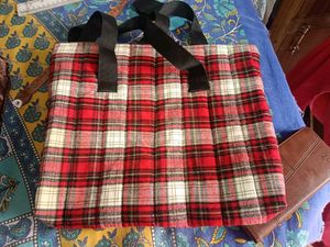 Red Plaid Tote Bag