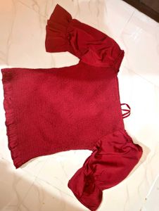 Red Smocked Top
