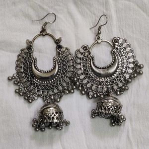 Silver Jhumka Earrings
