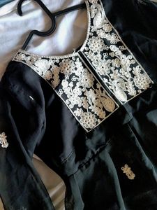 Short Black Chikankari Kurti