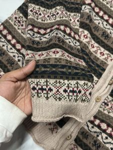 Patterned Knit Cardigan