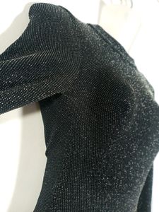 Divided By H&amp;M Black &amp; Silver Bodysuit Top