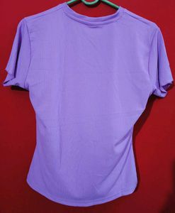 Lavender Ribbed Short Sleeve T-Shirt