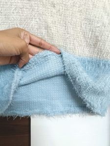 Cozy Blue &amp; Off White Crop Sweater