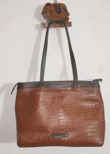 Hidesign Tan Croc Tote