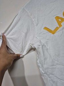 Lacoste White Graphic Tee