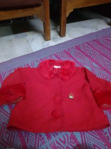 Cute Red Fur Collar Jacket