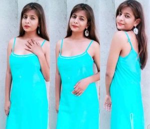 Sky Blue Kurti Along With Pjyma