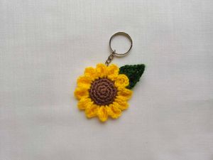 Crochet Sunflower Keychain