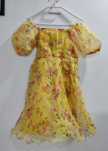 Floral Yellow Mini Dress