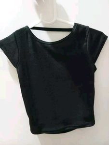 Sexy Black Backless Ribbed Top