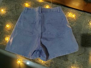 washed Lavender Denim Shorts
