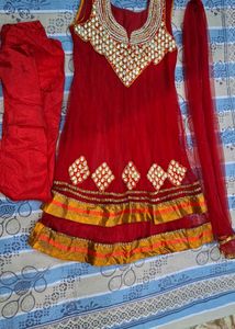 Beautiful Red Anarkali Suit Under 500