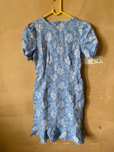 Ruffle Blue Midi Dress