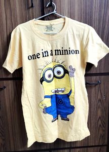Minion Graphic Print Yellow Tee
