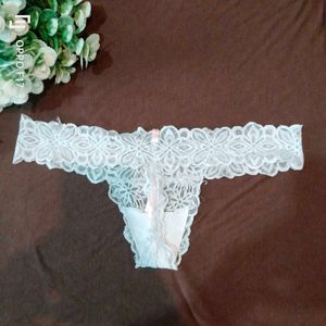White Lace Thong