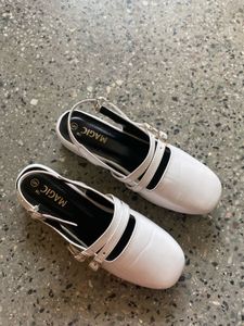 White Slingback Flats