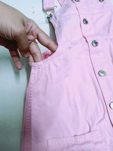 max Pink Denim Button-Down Dress