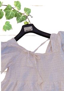 White Stunning  Crop Top With Baloon Sleeves