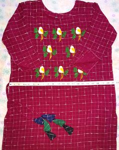 Maroon Embroidery Kurti