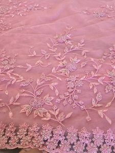 MANYAVAR Stone Studded Floral Embroidered Saree