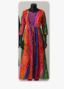 LEHERIA BANDHEJ GOWN