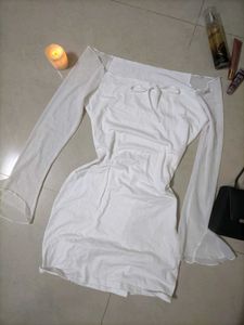 White Mini Bodycon Dress 👗🤍✨