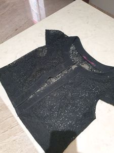 Black  beautiful net  jacket  can carry with any kind of jeans,skirt and straight kurti
