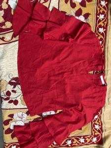 Red Ruffle Sleeve Top