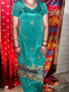 Teal Embroidered Salwar Kameez