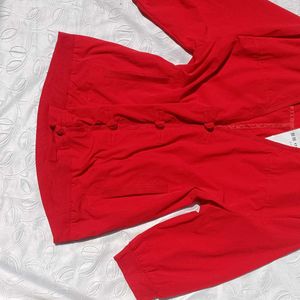 Imported Red Button-Front Jacket ♥️