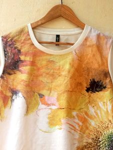 Sunflower Printed Imported T-Shirt Top (Women)