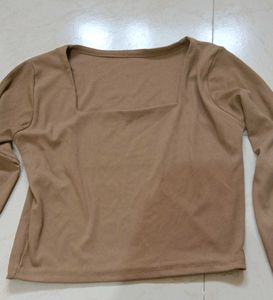 Square Neck Long Sleeve Top