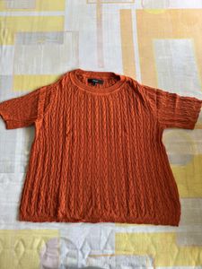 Vero Moda Rust Knit Short Sleeve Top