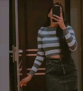 Women Striped Round Neck 🩶