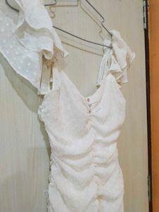 White Swiss Dot Mini Dress💓