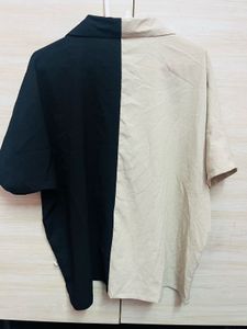 Black &amp; Beige Oversized Shirt