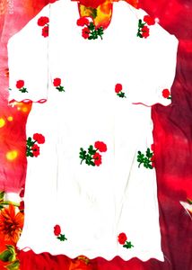 Red Flowral Kurta Set With Beautiful Embroidery 😍