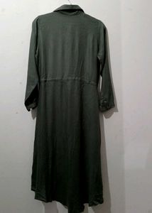 Olive Green Hi-Lo Shirt Dress