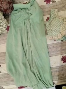 Mint Green Embroidered Three-Piece Set