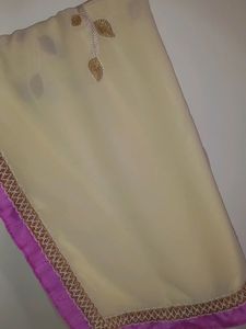 Embroidered Cream Saree
